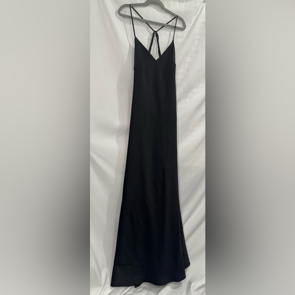 BCBGMaxAzria Black Satin like gown size 0 - Picture 1 of 9